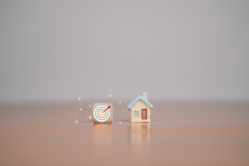 Wooden blocks represent important financial concepts such as interest rates, loans, and investment...