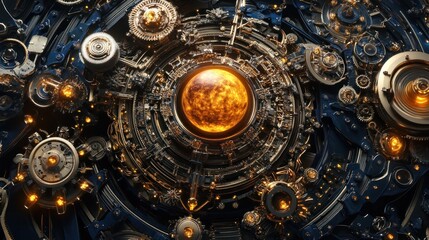 Complex, intricate, clockwork sun