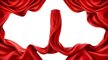 Fototapeta premium 3d realistic vector icon illustration. red cape. Flowing, wavy fabric for carnival, vampire, witches or illusionists.