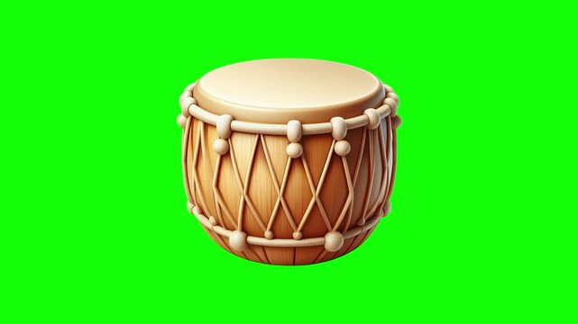 Djembe drum green screen animation motion graphic in 4K high resolution.