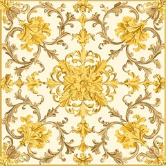 Golden pattern symmetrical decorative pattern