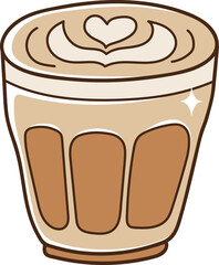 Groovy Coffee Lover, Barista Coffee Shop Supplies Doodle Cartoon Style Hand Drawn Elements