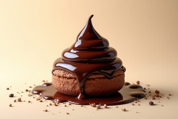 Tempting Chocolate Souffl&eacute; in Rustic Corner: Clean Food Photography with Soft Daylight