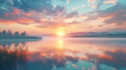 Sunset Lake Reflection