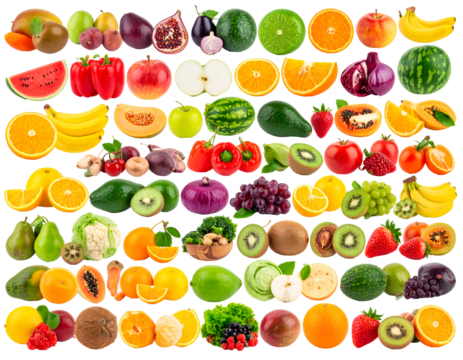 Colorful array of fresh fruits and vegetables (1)
