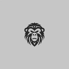Abstract ape logo in strong and simplified illustration style.