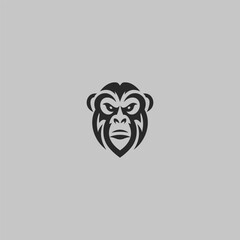 Abstract ape logo in strong and simplified illustration style.