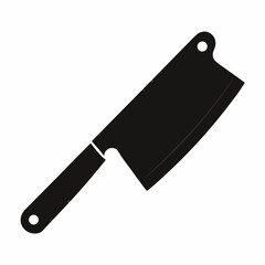 Sharp Meat Cleaver Silhouette Vector  Butcher Knife Icon for Restaurant Menus and Kitchen Designs