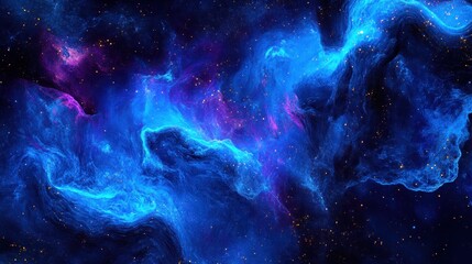 Cosmic Nebula: A Celestial Tapestry of Blue and Purple Hues