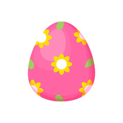 Pink easter egg vector illustration. Happy Easter! Stock image isolated on white background.  