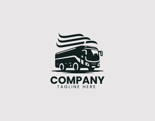 Modern Tour Bus Silhouette Vector Logo Design, Sleek Modern Tourist Bus Silhouette Vector Logo, Contemporary Tour Bus Silhouette Illustration Logo