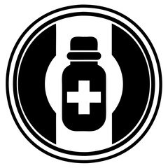 Healthcare icon in black silhouette style vector art on transparent background