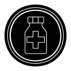 First aid medicine icon black silhouette design on transparent background