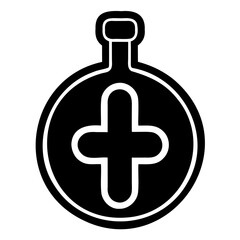 Minimalist medical care vector icon black silhouette on transparent background