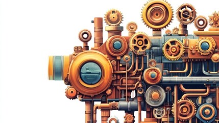 Fototapeta premium Detailed intricate steampunk mechanism