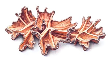 Fototapeta premium Three abstract, organic shapes in terracotta tones.