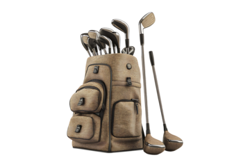 Golf Clubs and Bag isolated on transparent background
