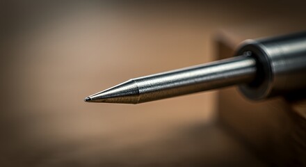 Precision Crafted: A Detailed Close-up of a Sleek Metal Point