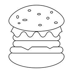 Hamburger icon. Fast food. flat illustration of vector icon