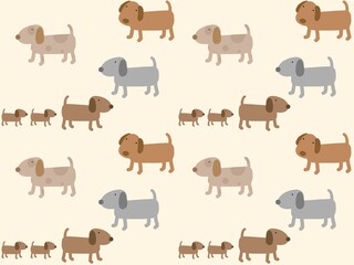 犬のシームレスパターン　③'