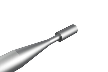 Metallic Exhaust Pipe Muffler for a Two-Wheeled Vehicle, Silencer Unit for a Small Displacement Motorcycle or Scooter, MOTORBIKE MUFFLER, Aftermarket, Simple Gray Noise Reduction on a PNG Transparent 