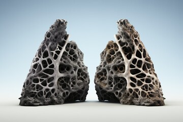Detailed Damaged Human Lungs – Disease Concept