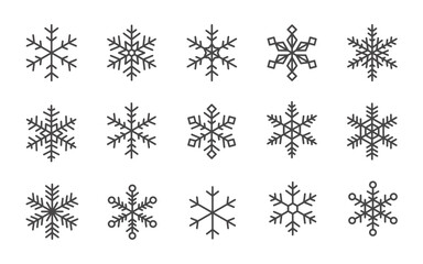 スノーフレーク雪の結晶のアイコンセット