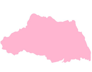 Obraz premium 埼玉県 地図 ピンク イラスト