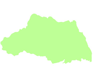 Fototapeta premium 埼玉県 地図 黄緑 イラスト