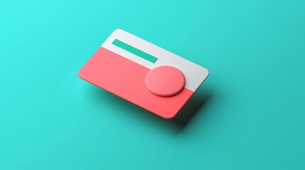 Modern Payment Card Isolated on Cyan Background for Contemporary Financial Concepts