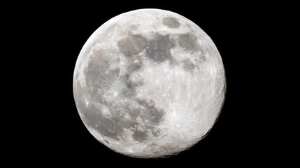 Obraz premium Stunning close-up view of the full moon showcasing detailed surface features and craters against a black sky backdrop