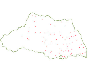 埼玉県　地図　白　斑点　イラスト