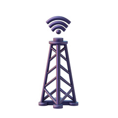 Modern Communication Tower with Signal Waves Emitting from the Top