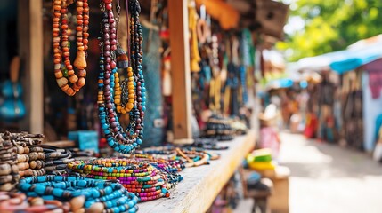 Fototapeta premium colorful beads in a market