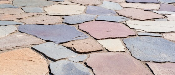 Multi-colored flagstone pavement