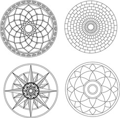 vector illustration sketch image background pattern abstract modern classic vintage mandala rosette