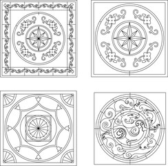 vector illustration sketch drawing ornament decoration decoration pattern background classic vintage ethnic traditional 