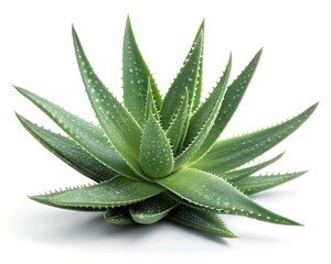 Lush Green Aloe Vera Plant with Thick Leaves for Natural Skincare and Healing Properties in Minimalist Botanical Display.