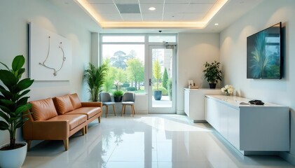 Fototapeta premium A clean and modern GP doctor's office waiting area , doctor's office, office, appointment