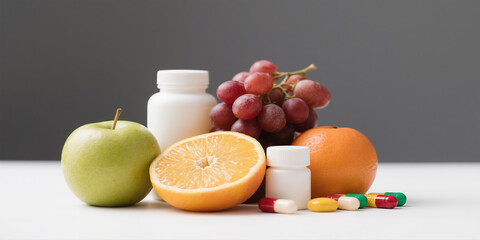 Fresh and Healthy Fruit Juice with Citrus, Apple, Kiwi, and Lemon