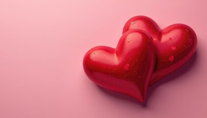 Fototapeta premium Close-up of two intertwined hearts, symbolizing love and togetherness , abstract, engagement, symbol