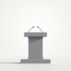 Modern Podium with Microphones - Debate - Minimalism