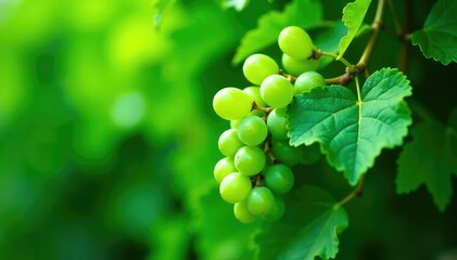 Close-up of vibrant green grape leaves, fresh and lush , vibrant, botanical, botany