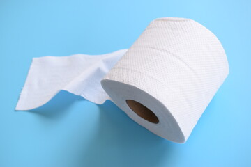white paper tissue on blue background