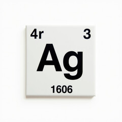 Silver (Ag) Periodic Table Element Tile - Minimalism