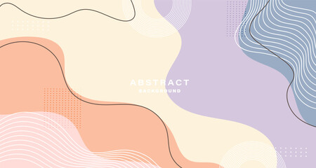 Soft pastel abstract background with flowing shapes and line elements