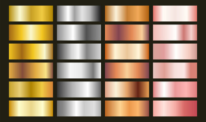 Metallic Gradient Set – Gold, Silver, Bronze, and Rose Gold