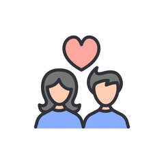 Romantic Couple With A Heart Icon Symbolizing Love And Connection