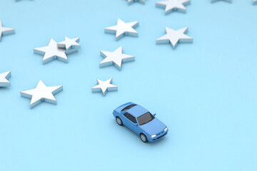 toy car with stars hanging from the ceiling