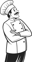 Cartoon Chef with Arms Crossed Illustration